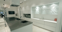 White & Silver rococo design kitchen
